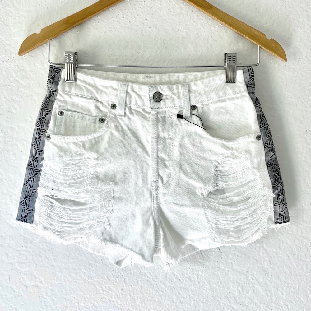 LF THE BRAND white distressed denim shorts